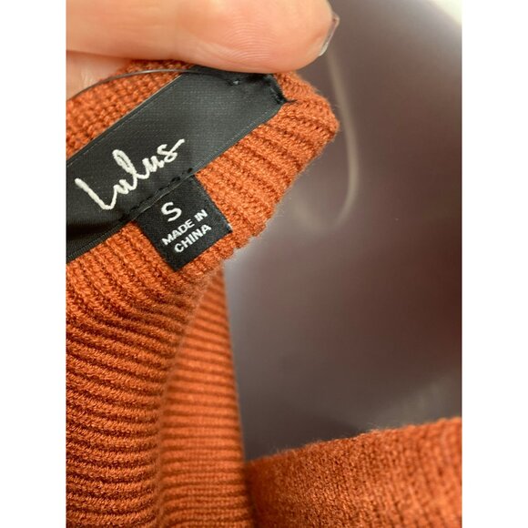 NWT Lulus Modena Rust Brown Dolman Sleeve Bodycon Sweater Dress Size Small - Picture 10 of 10